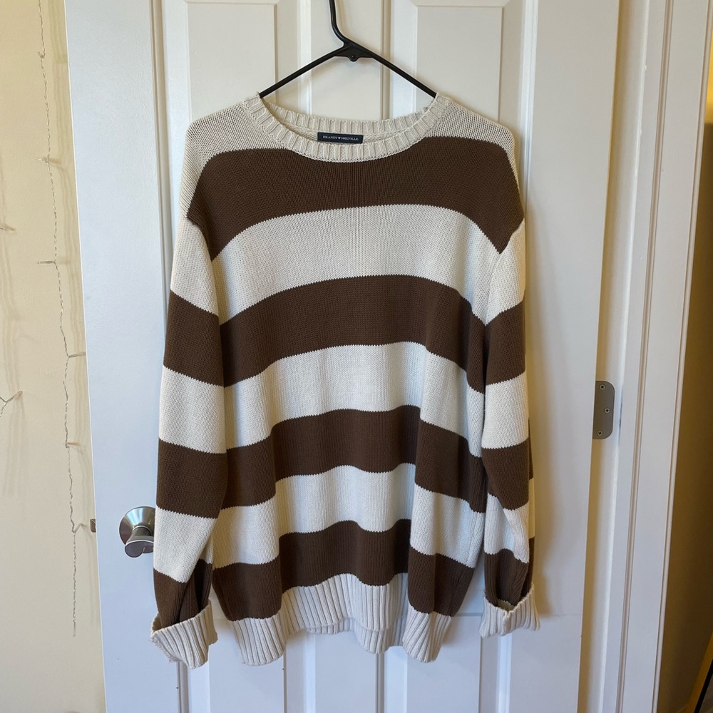 BRANDY MELVILLE Brianna Cotton Thick Stripe Sweater